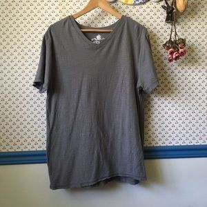Gray V-Neck Helix Brand T-Shirt